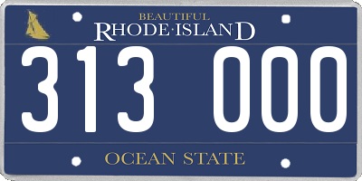 RI license plate 313000