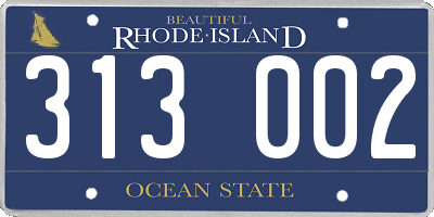 RI license plate 313002