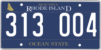 RI license plate 313004