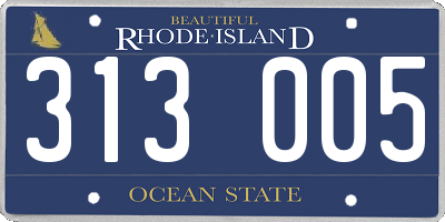 RI license plate 313005