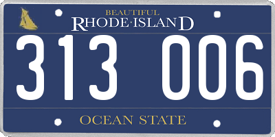 RI license plate 313006