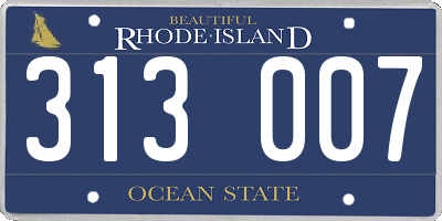 RI license plate 313007