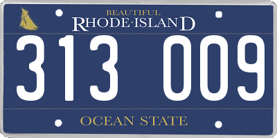 RI license plate 313009
