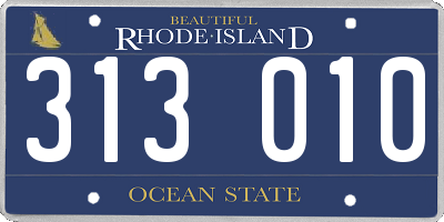RI license plate 313010