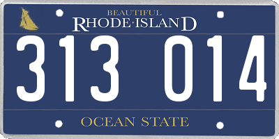 RI license plate 313014