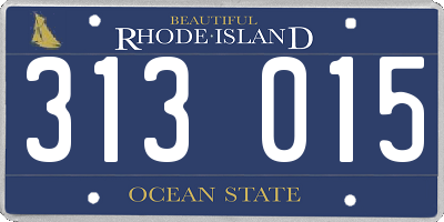 RI license plate 313015