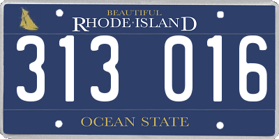RI license plate 313016