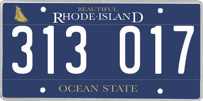RI license plate 313017