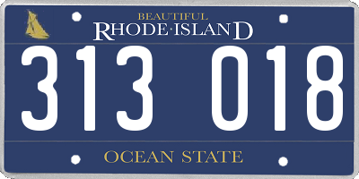 RI license plate 313018