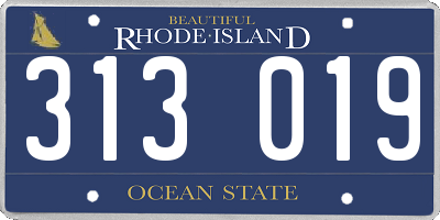 RI license plate 313019