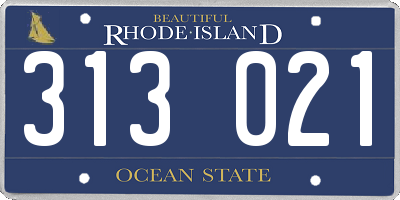 RI license plate 313021
