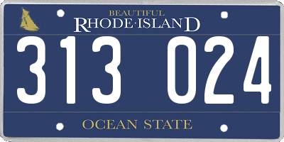 RI license plate 313024