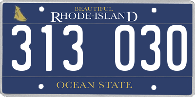 RI license plate 313030