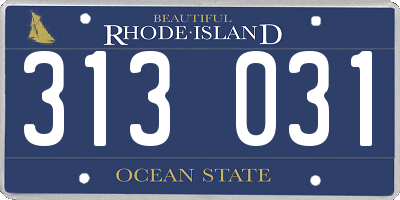 RI license plate 313031