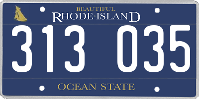 RI license plate 313035