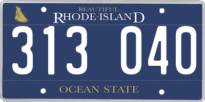 RI license plate 313040