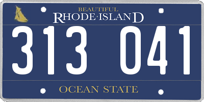 RI license plate 313041