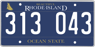 RI license plate 313043