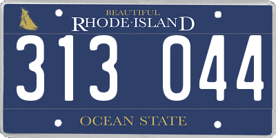 RI license plate 313044