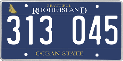 RI license plate 313045