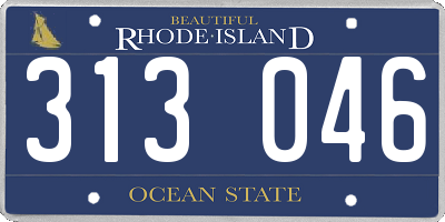 RI license plate 313046
