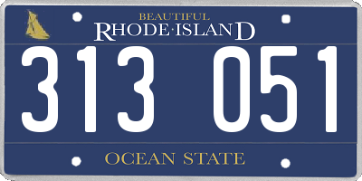RI license plate 313051