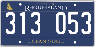 RI license plate 313053