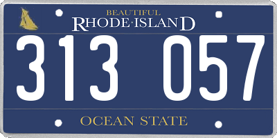RI license plate 313057