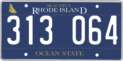 RI license plate 313064