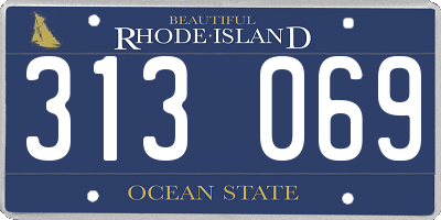 RI license plate 313069