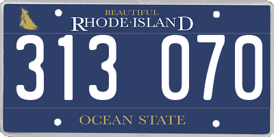 RI license plate 313070