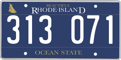 RI license plate 313071