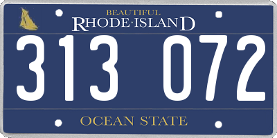 RI license plate 313072
