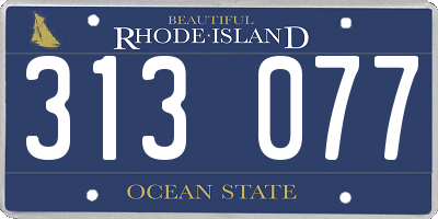 RI license plate 313077