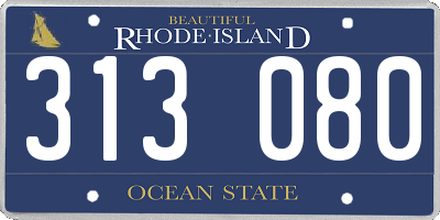 RI license plate 313080
