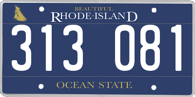 RI license plate 313081