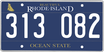 RI license plate 313082