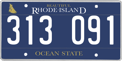 RI license plate 313091