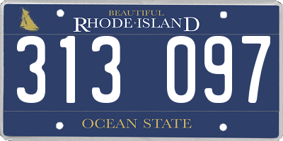 RI license plate 313097