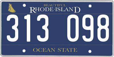 RI license plate 313098