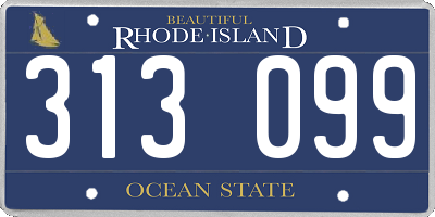 RI license plate 313099