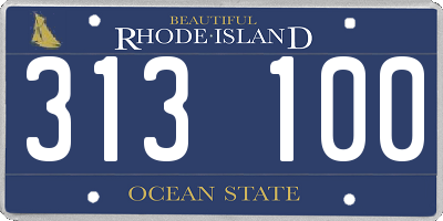 RI license plate 313100