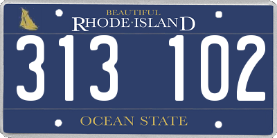 RI license plate 313102