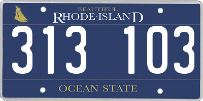RI license plate 313103