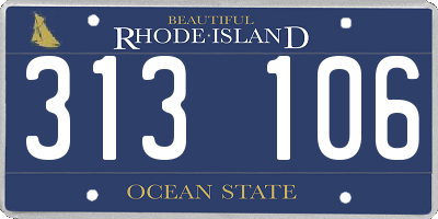 RI license plate 313106