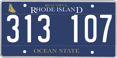 RI license plate 313107