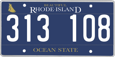 RI license plate 313108