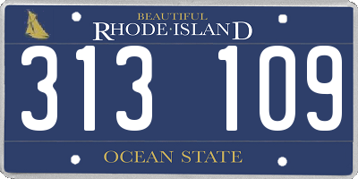 RI license plate 313109