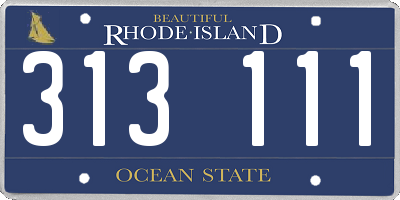 RI license plate 313111