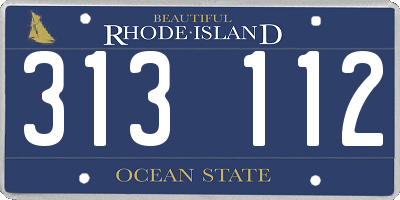 RI license plate 313112